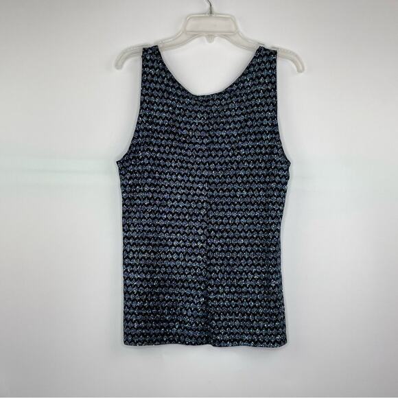 Blue Sage Vintage glittery shimmer tank blouse 90s Y2K evening artsy size Large - Picture 6 of 11